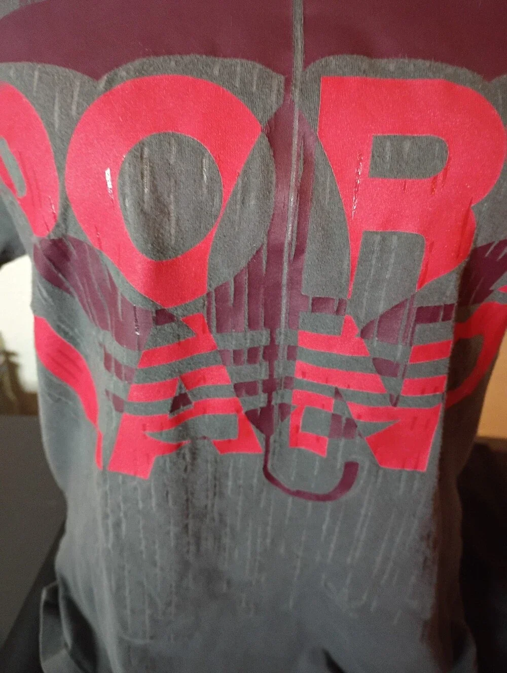 Men's Graphic Crewneck T-Shirt in Charcoal with Red Print